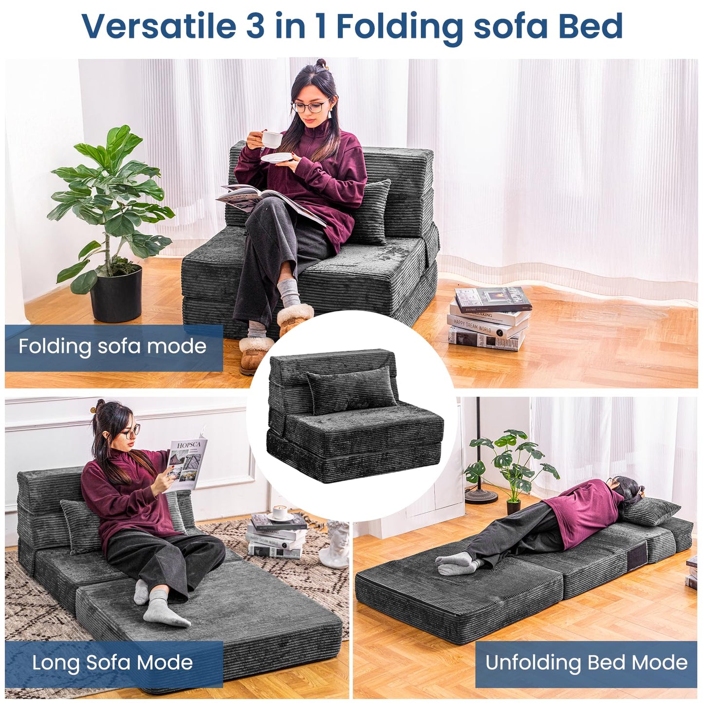 Folding Memory Foam Sofa Bed
