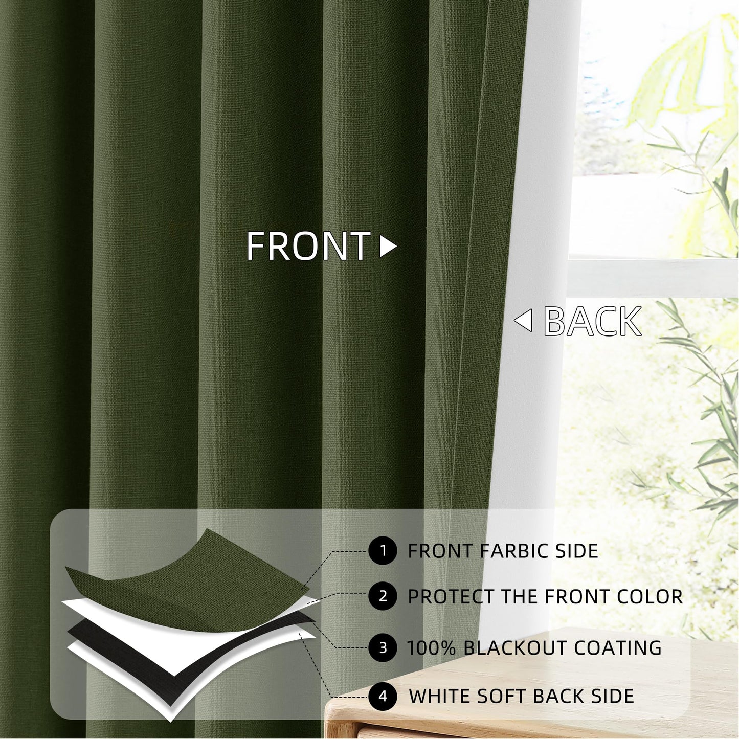 ChrisDowa Blackout Curtains 102" – 2 Panels