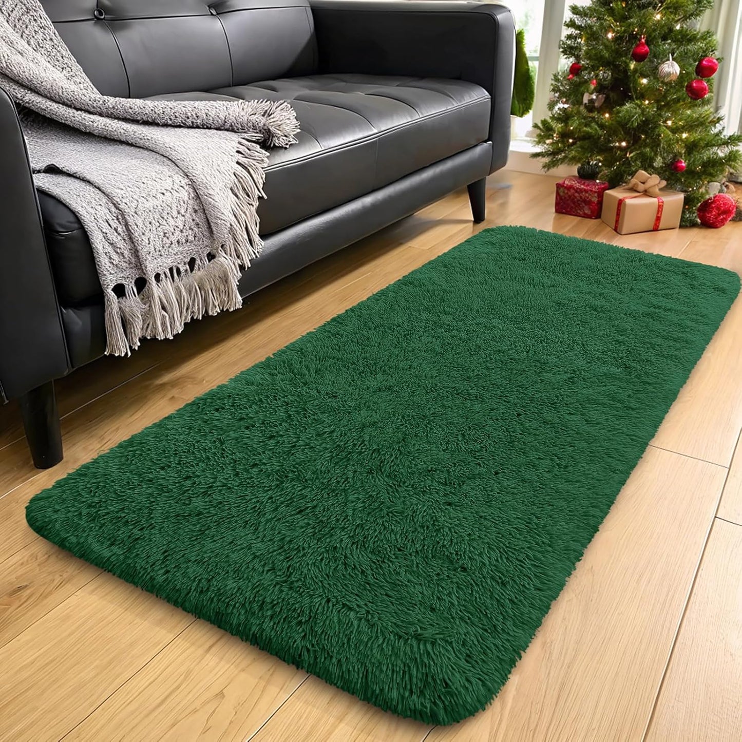 OLANLY 4x5.9 Grey Shag Rug