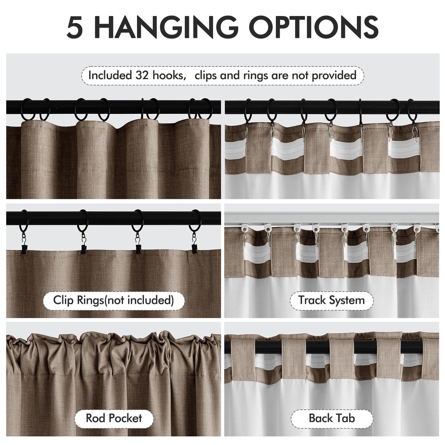 MIULEE Blackout Curtains 96" – Birch, 2 Panels