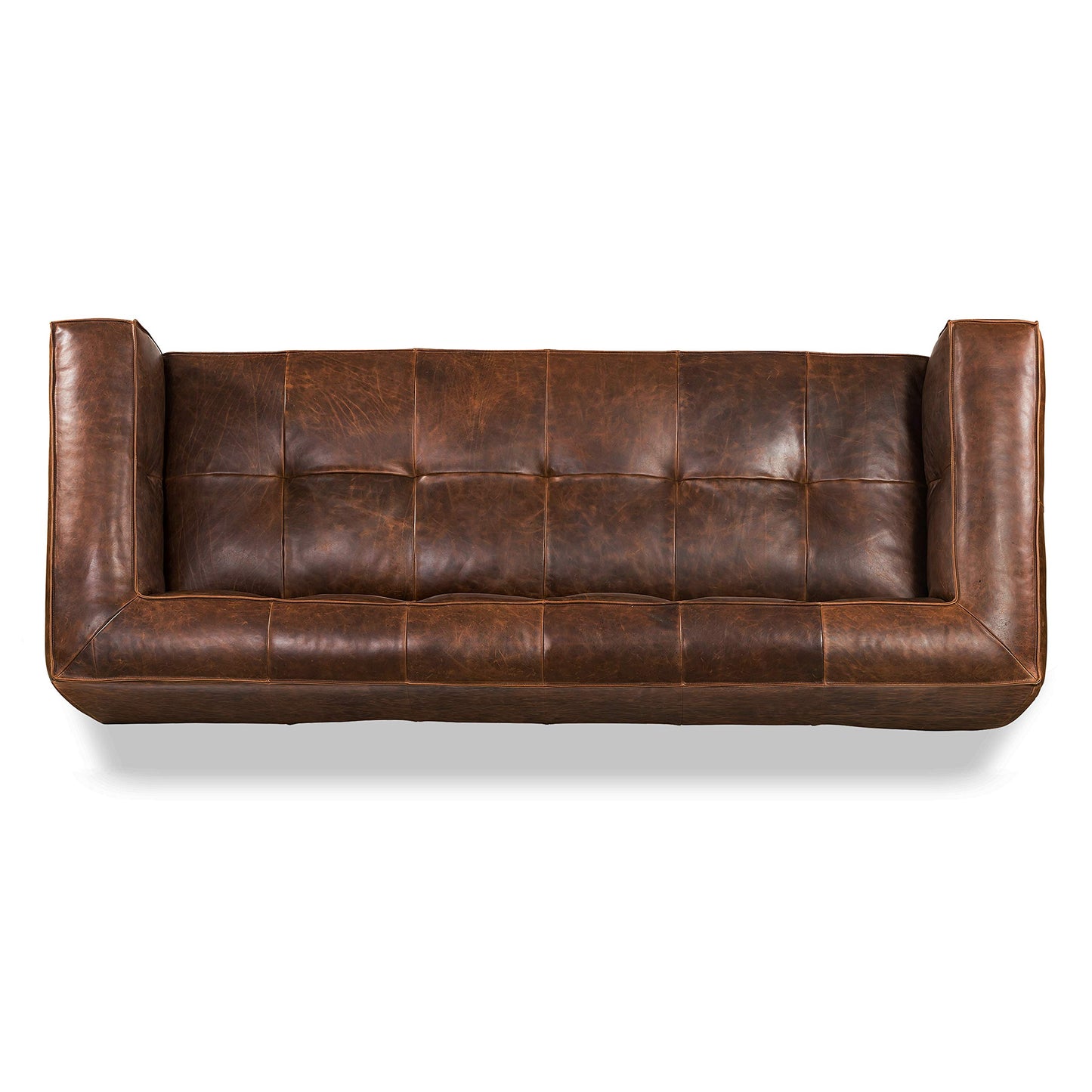 88" Girona Leather Sofa, Cognac Tan