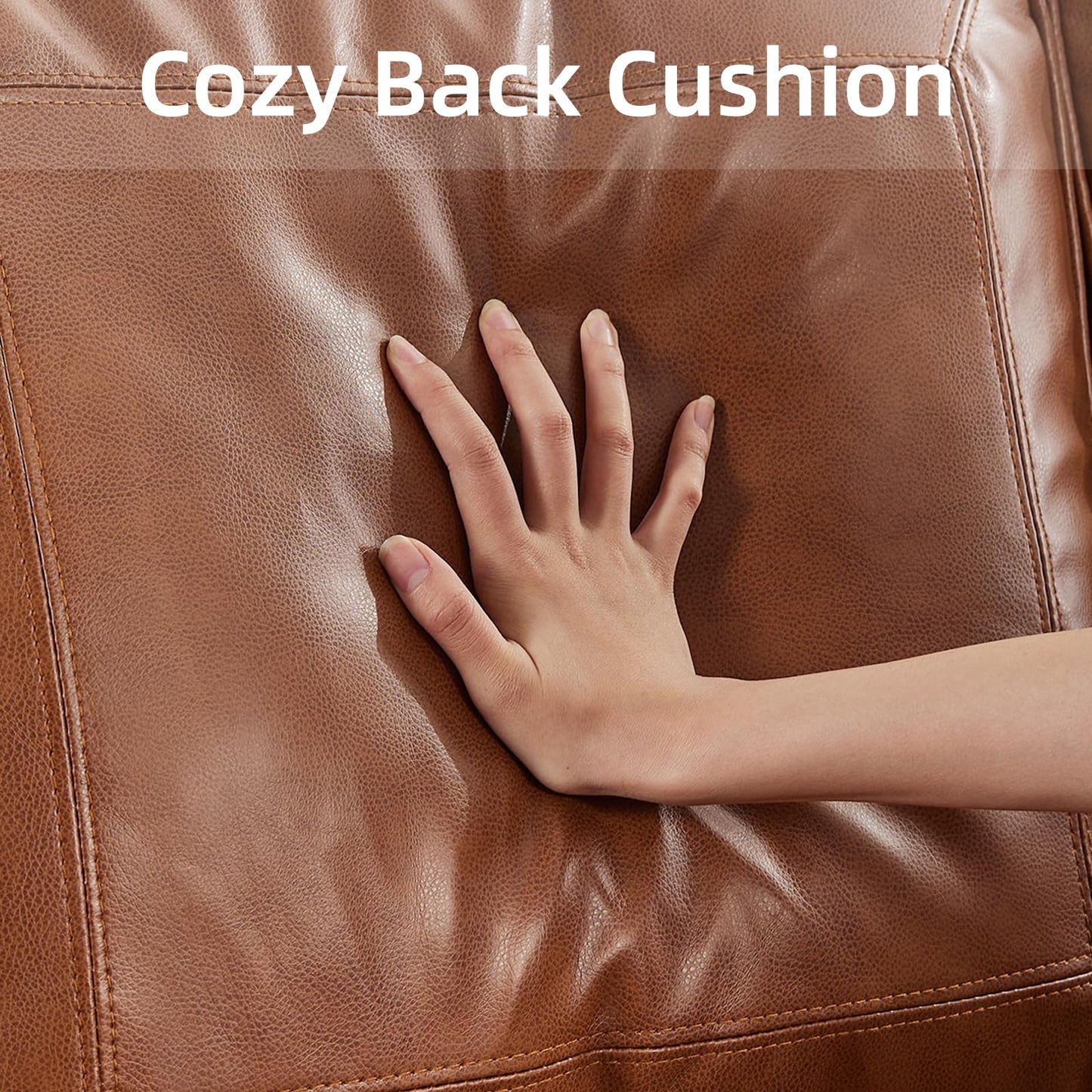 WILLOVE 79" Black Faux Leather Sofa