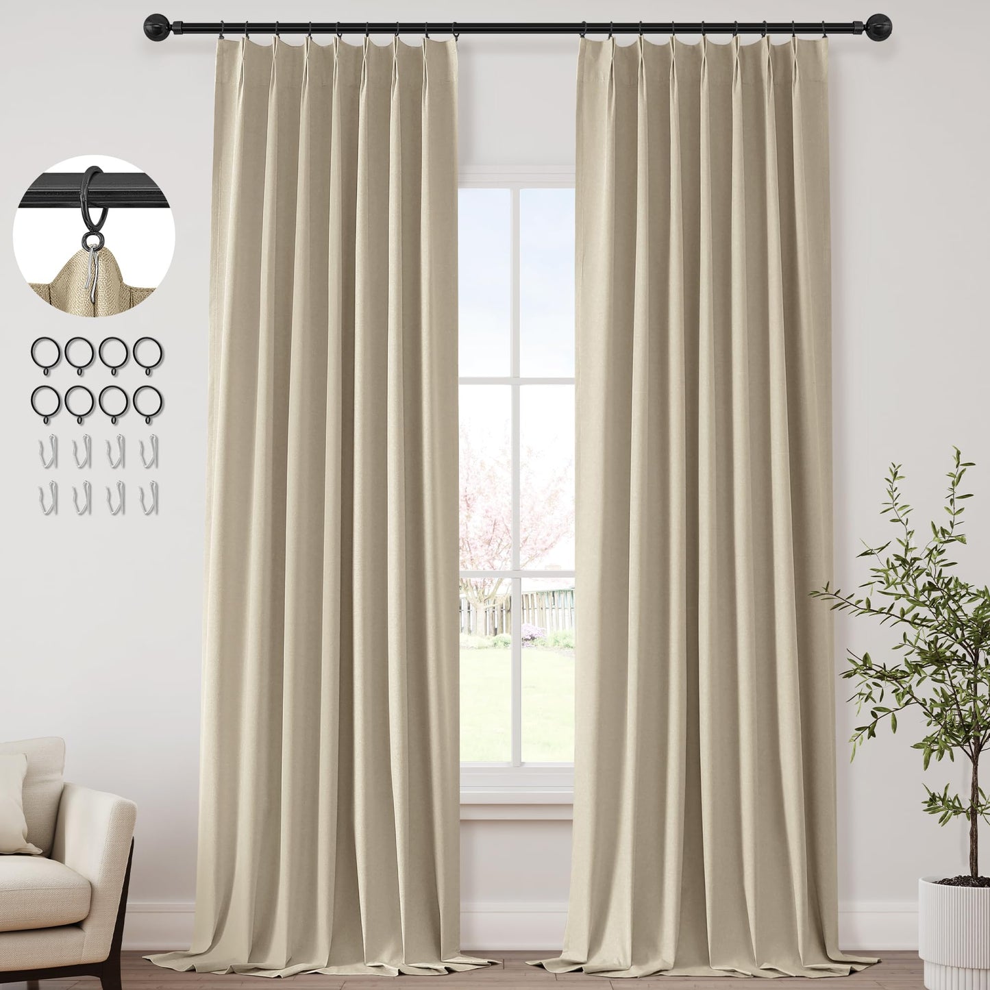 ChrisDowa Blackout Curtains 102" – 2 Panels