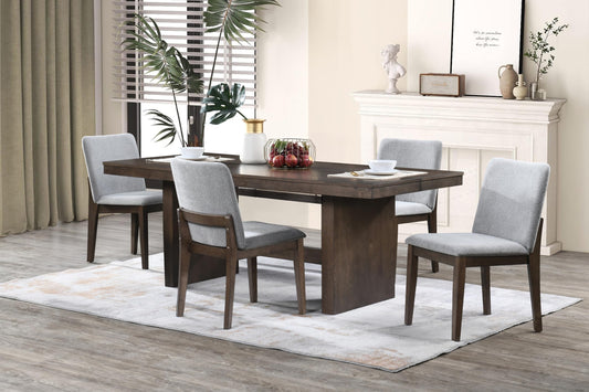 Kody 5-Piece Wood Dining Set – Beige Chairs