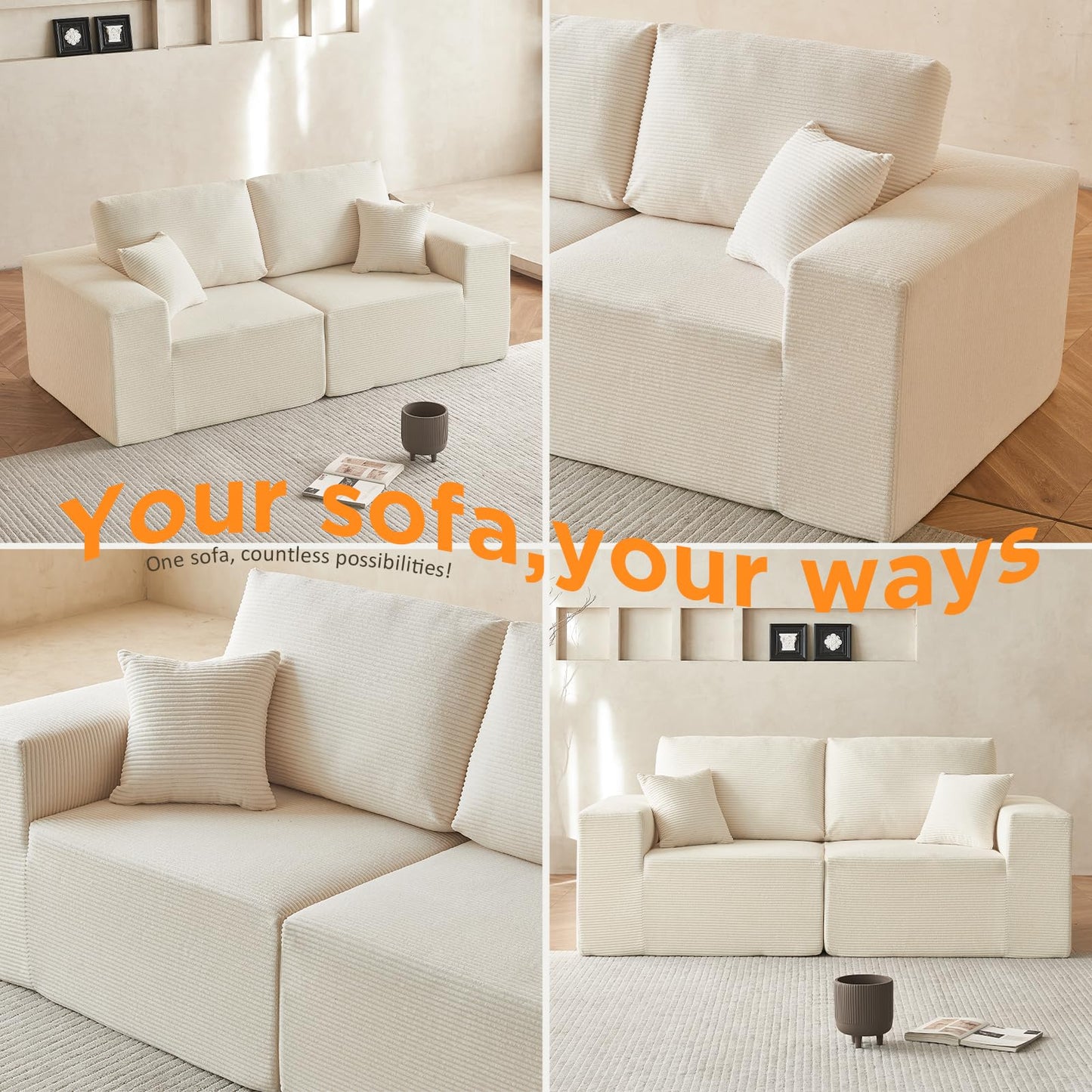 INGEROOM 108" Sectional Sofa – Dark Gray