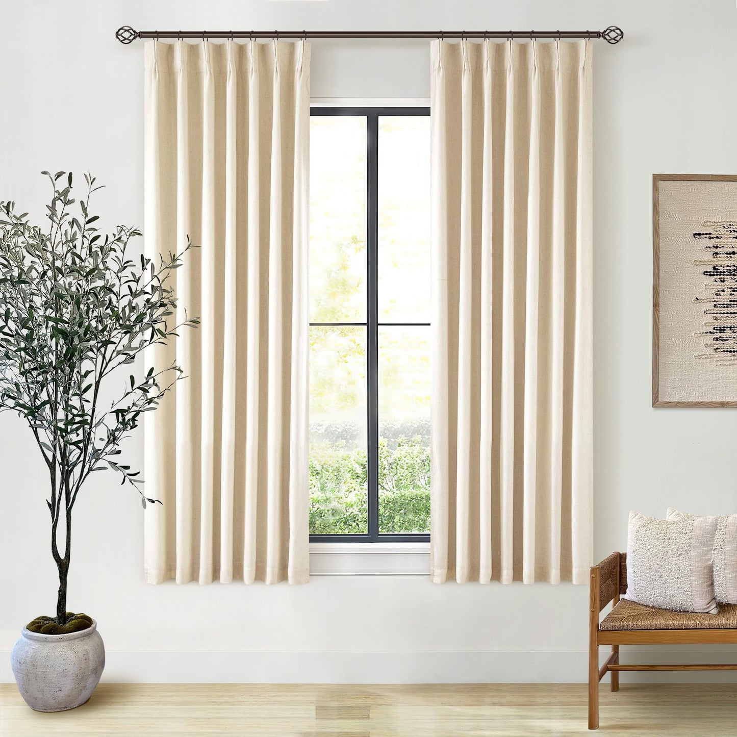 Linen Blackout Curtains 84" 2-Pack