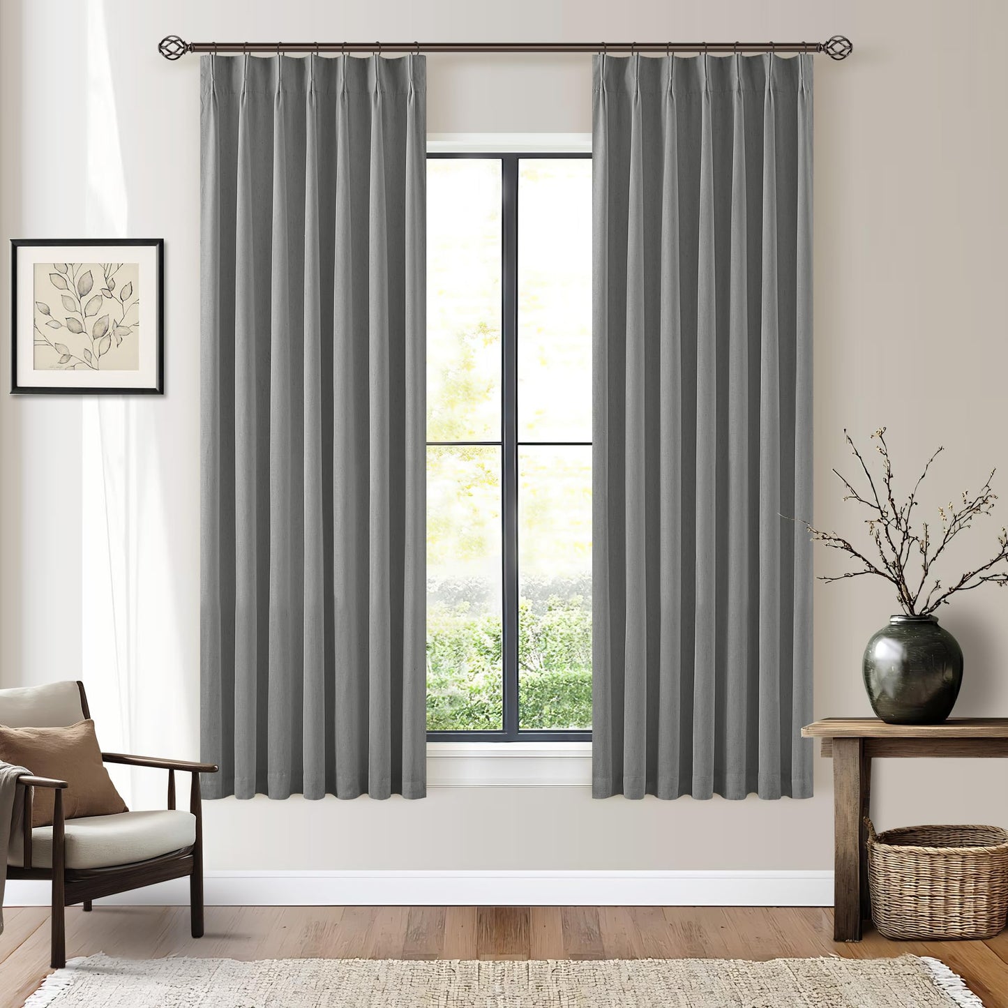 Linen Blackout Curtains 84" 2-Pack