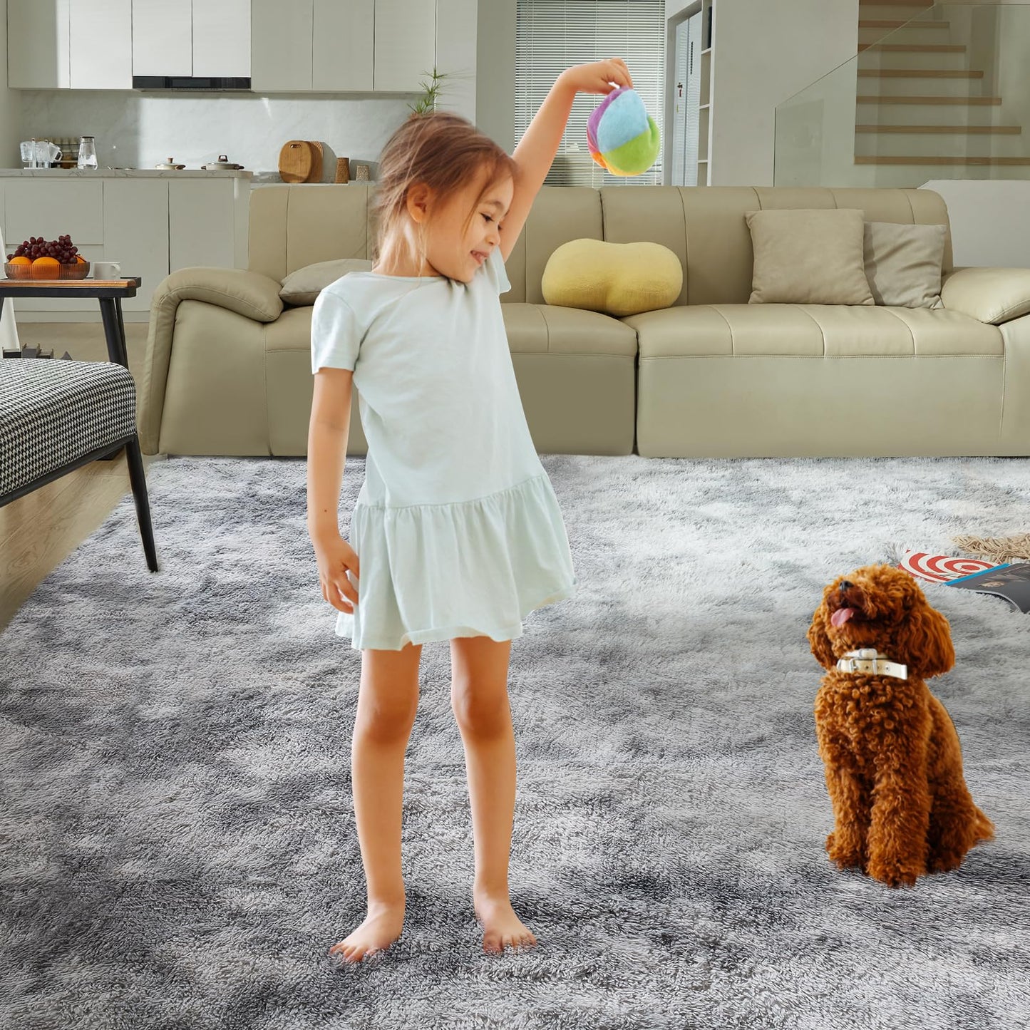 5x8 Grey Ultra-Soft Shag Rug