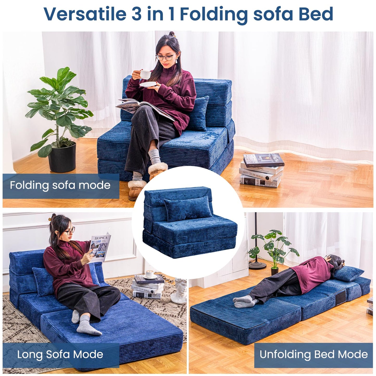 Folding Memory Foam Sofa Bed