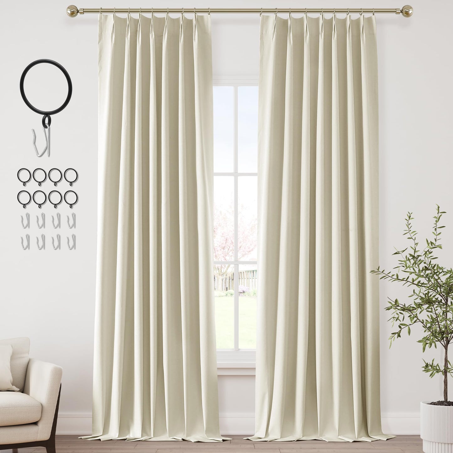 ChrisDowa Blackout Curtains 102" – 2 Panels