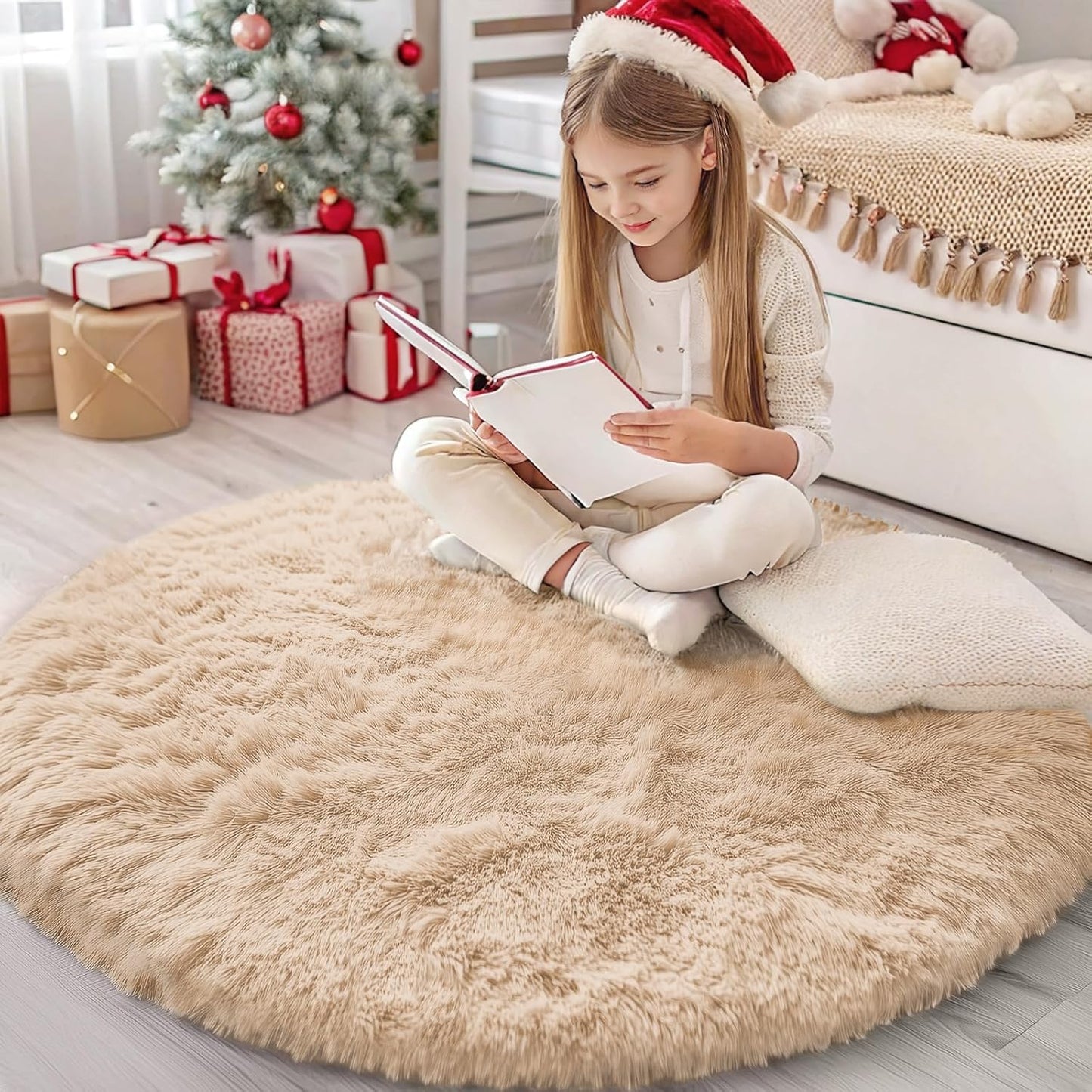 OLANLY 4x5.9 Grey Shag Rug