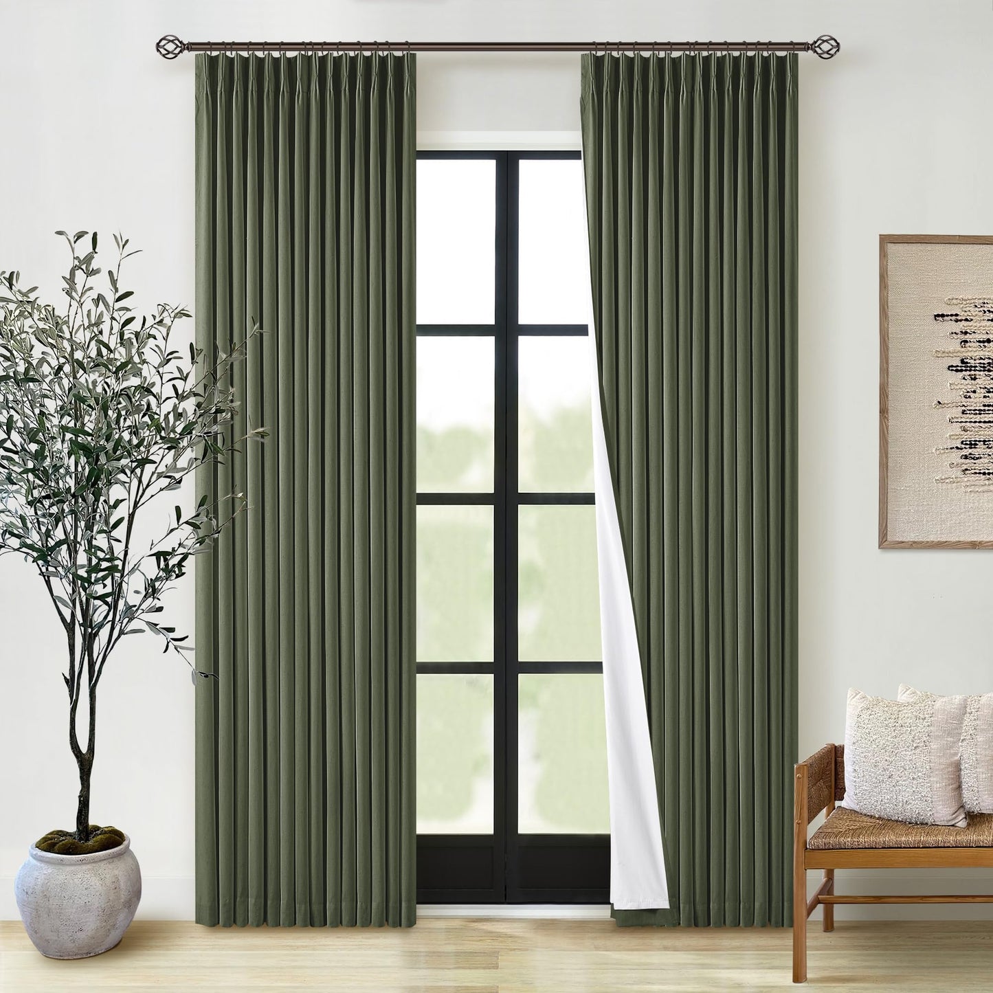 Linen Blackout Curtains 84" 2-Pack