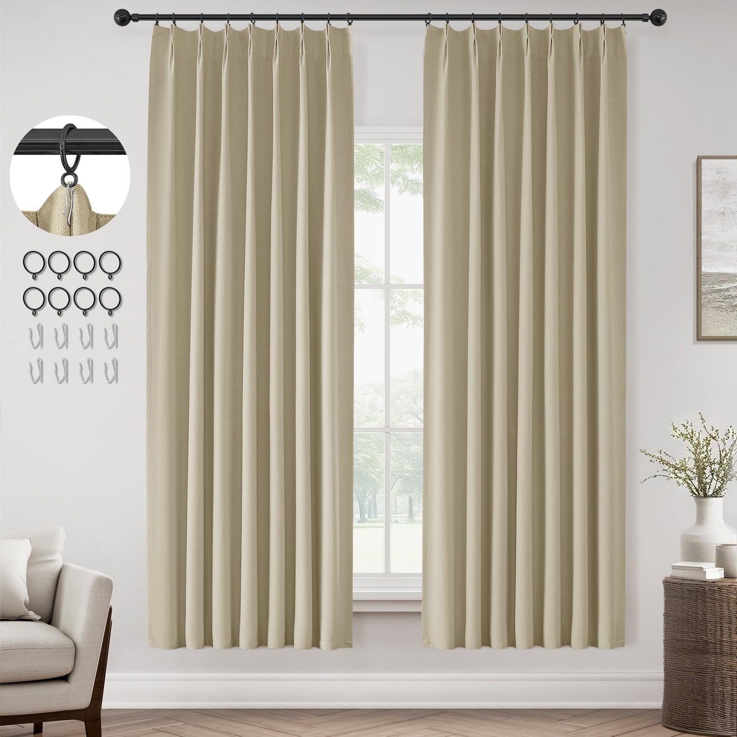 ChrisDowa Blackout Curtains 102" – 2 Panels