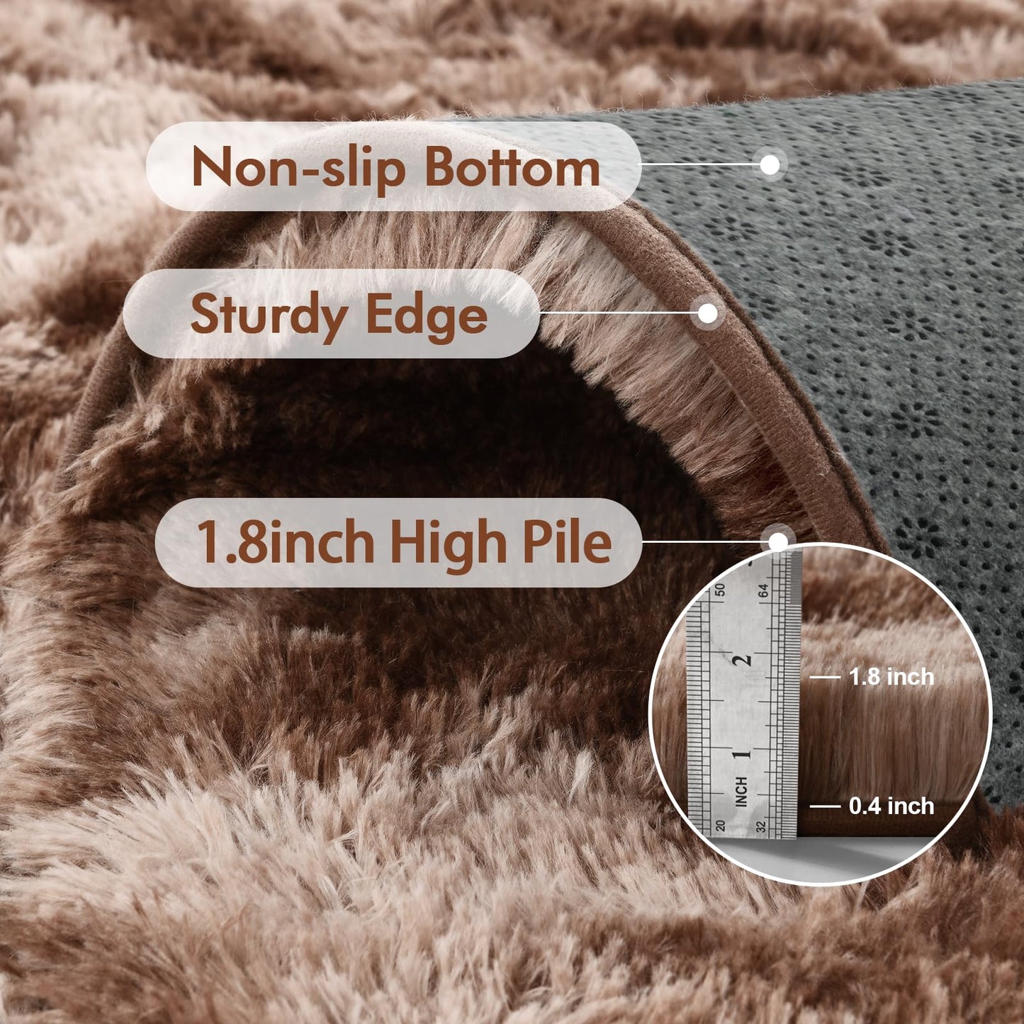 6x9 Ft Dark Grey Shag Area Rug