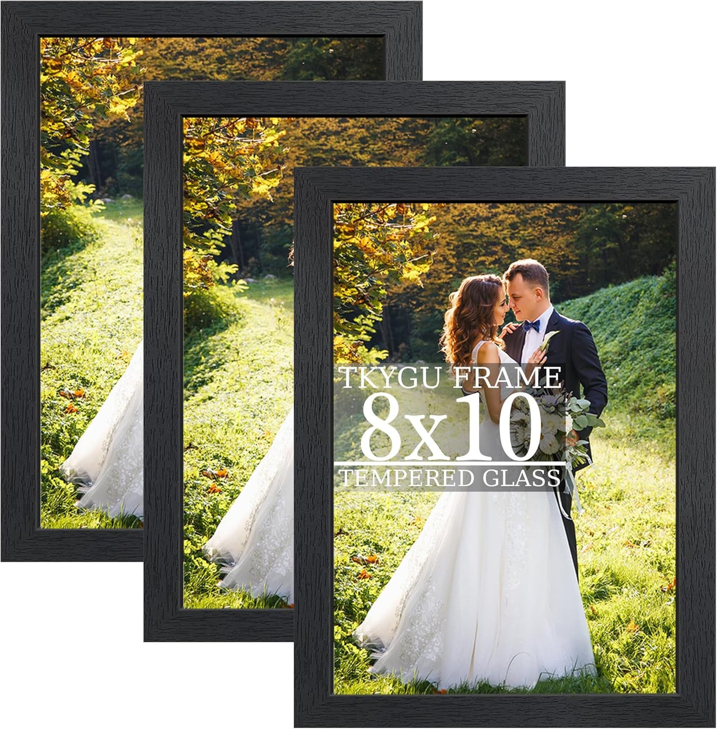 3-Pack 4x6 Black Wooden Photo Frames