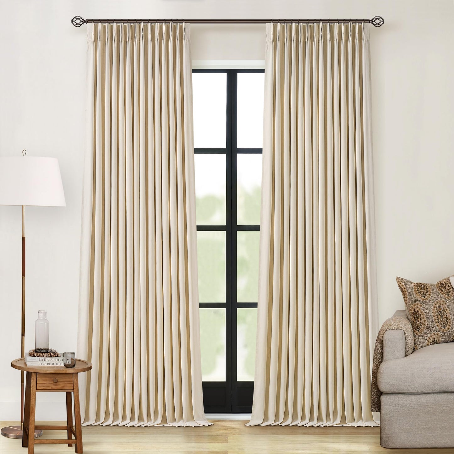 Linen Blackout Curtains 84" 2-Pack