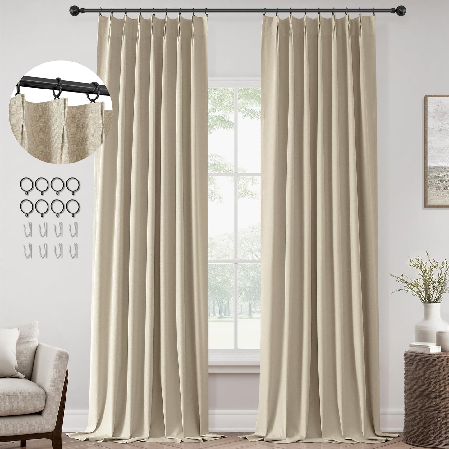 ChrisDowa Blackout Curtains 102" – 2 Panels