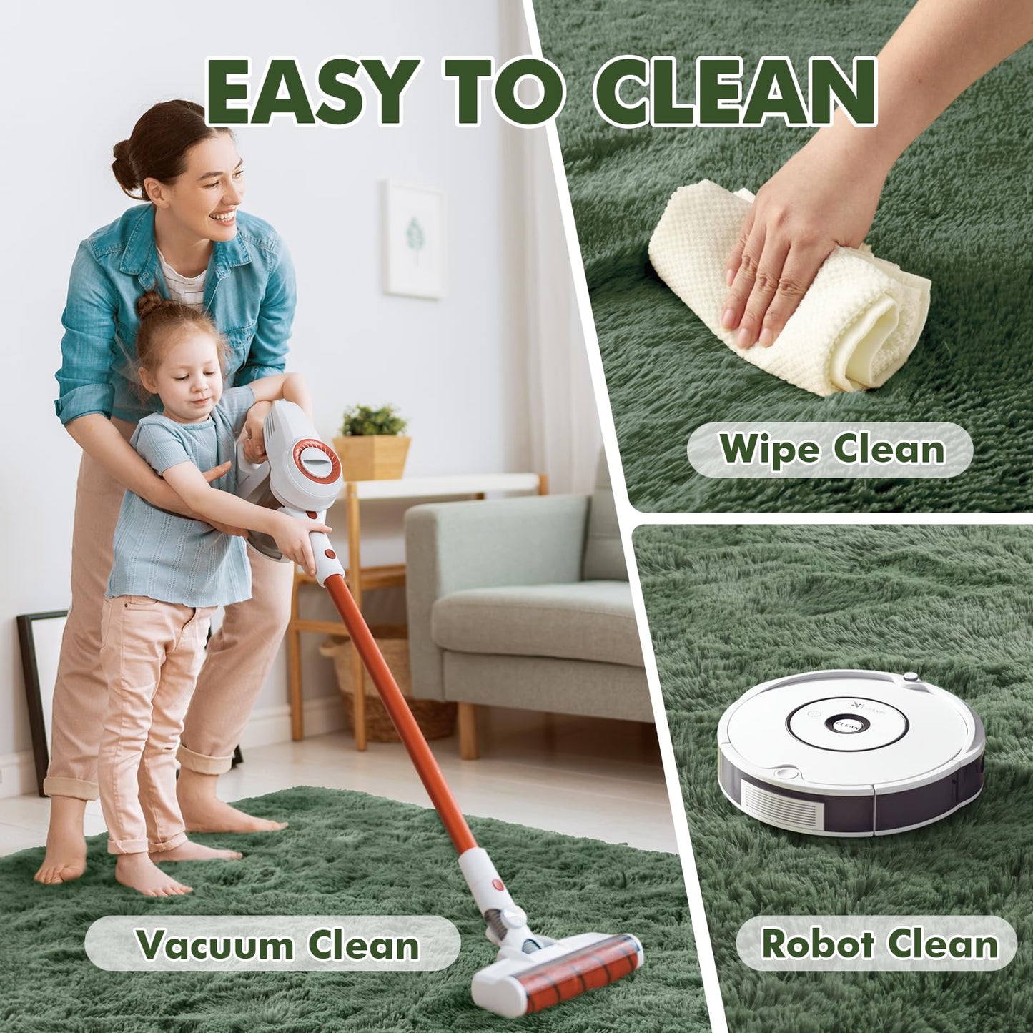 6x9 Ft Dark Grey Shag Area Rug