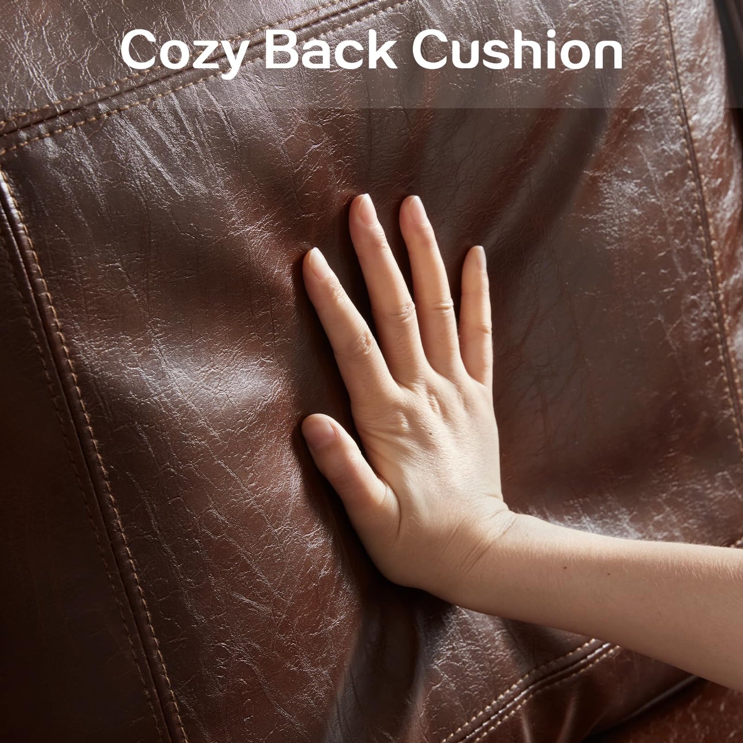 WILLOVE 79" Black Faux Leather Sofa