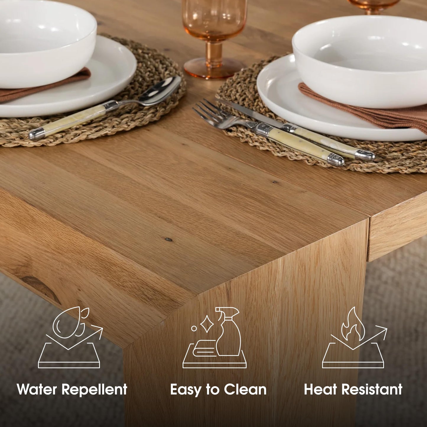 White Extendable Dining Table & Bench