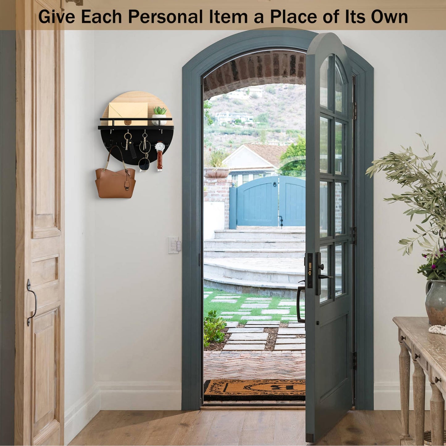 Wall Key & Mail Holder – Rustic