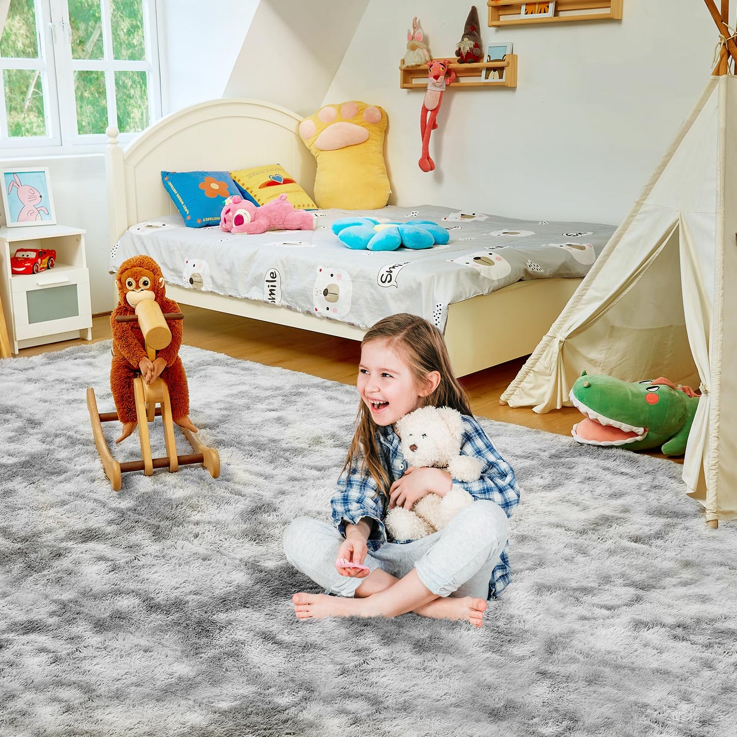 5x8 Grey Ultra-Soft Shag Rug