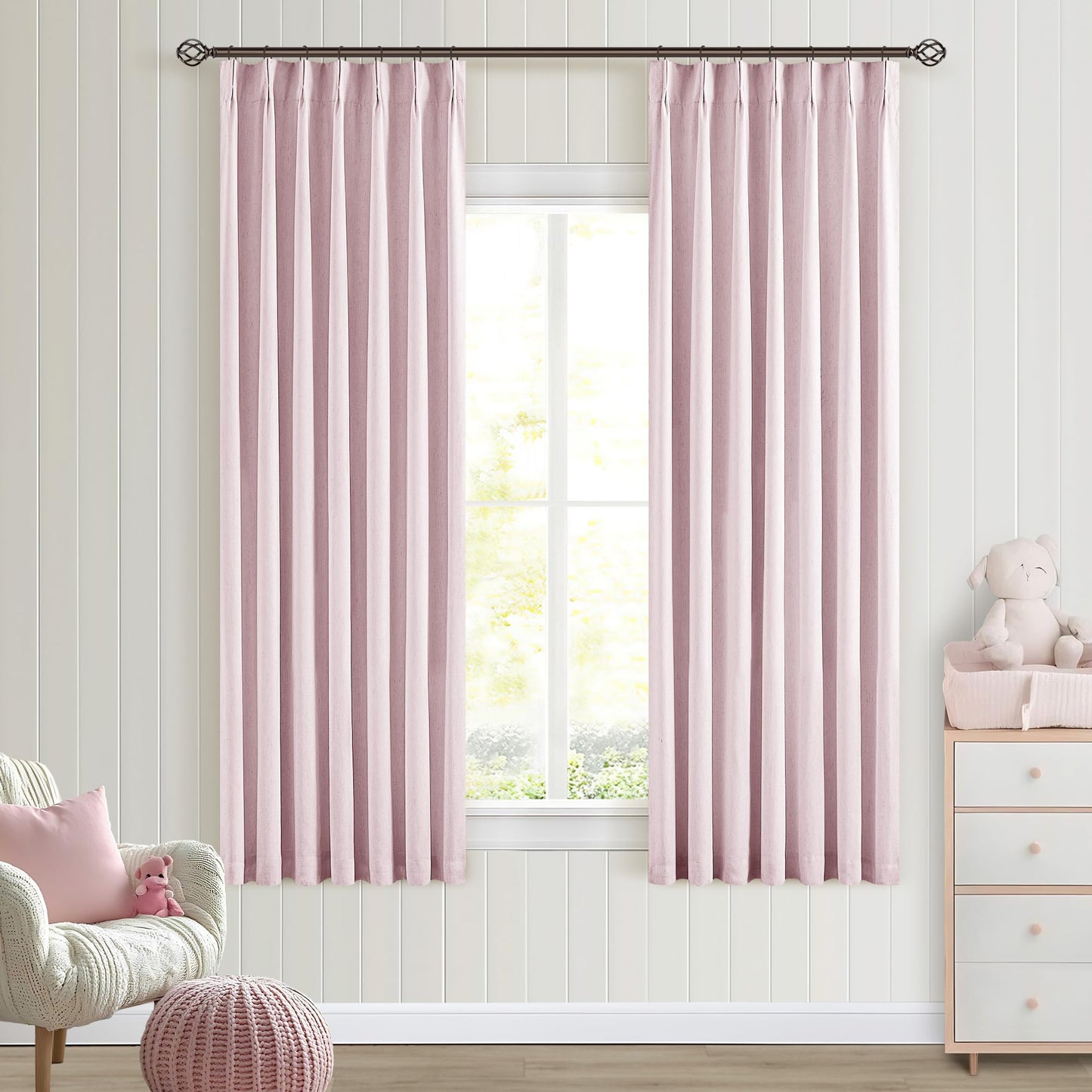 Linen Blackout Curtains 84" 2-Pack