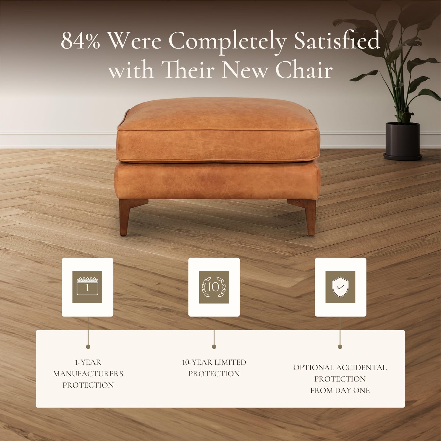 POLY & BARK 74" Leather Sofa – Cognac Tan