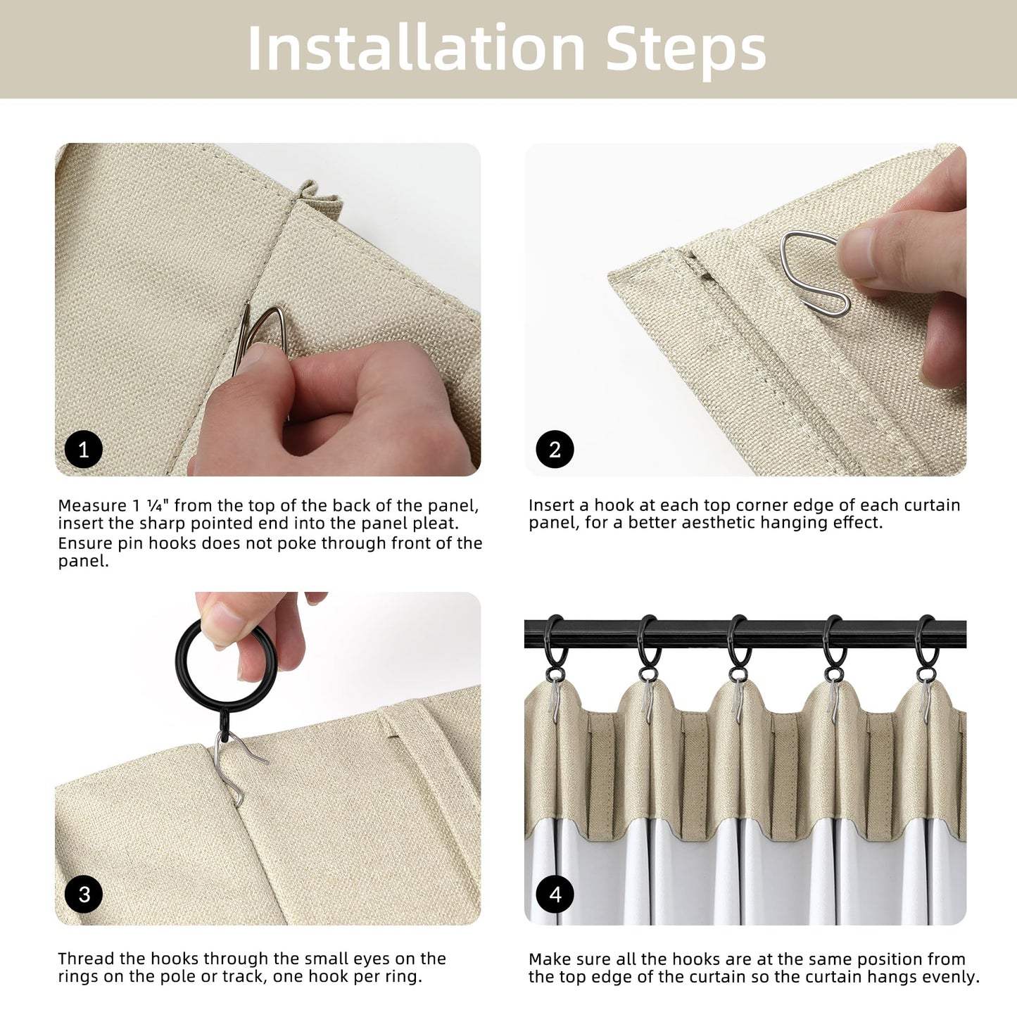 ChrisDowa Blackout Curtains 102" – 2 Panels