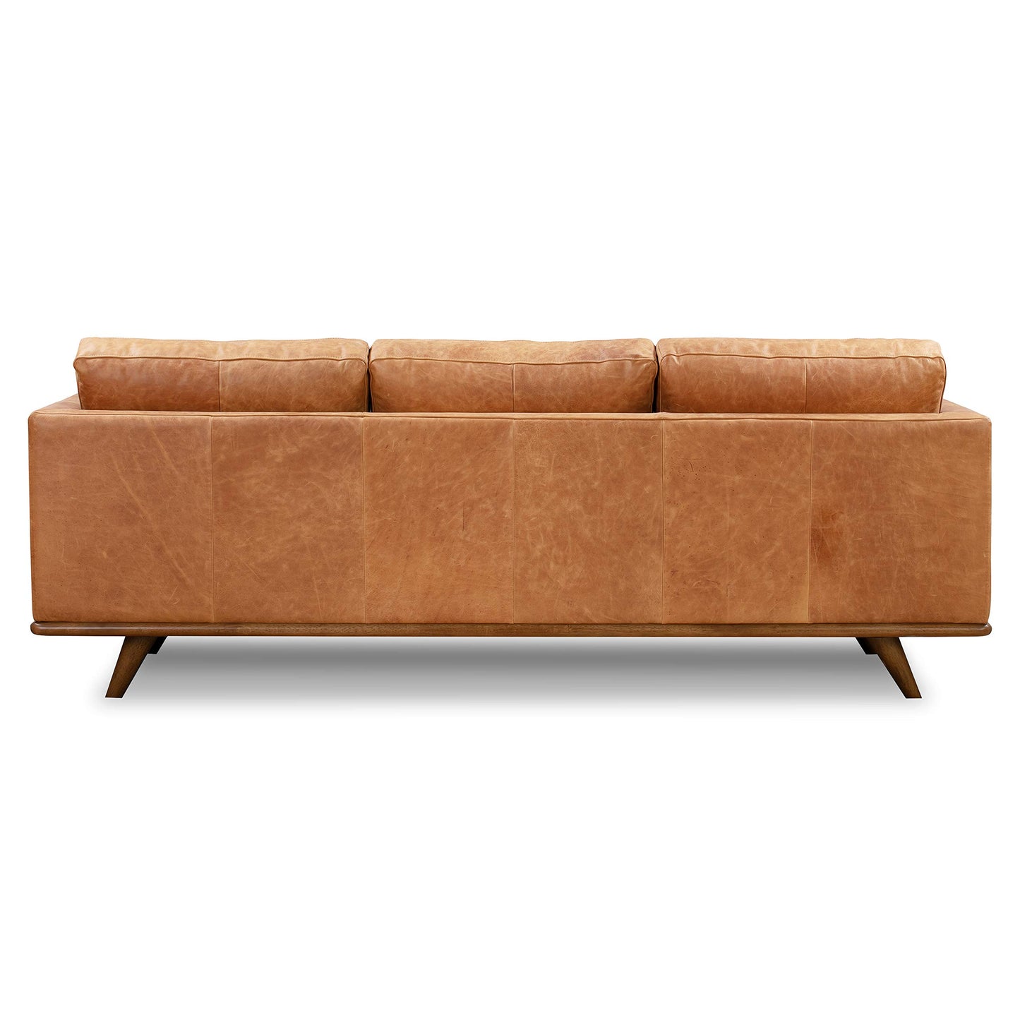 88" Girona Leather Sofa, Cognac Tan