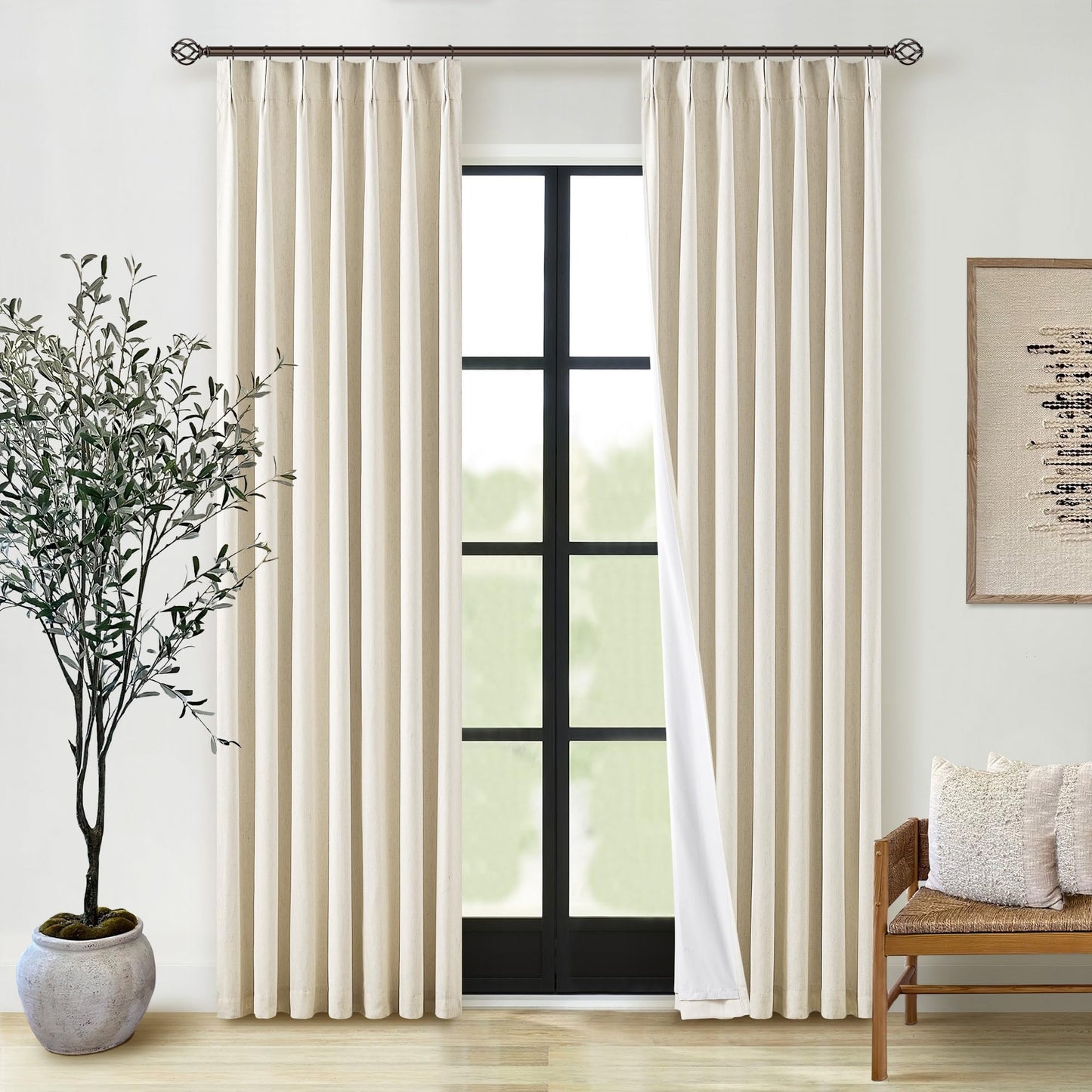 Linen Blackout Curtains 84" 2-Pack