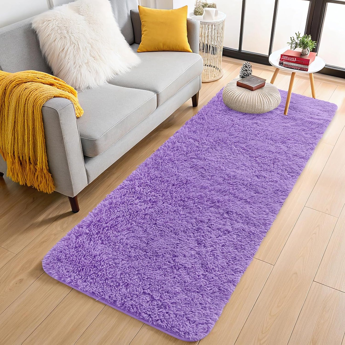 OLANLY 4x5.9 Grey Shag Rug