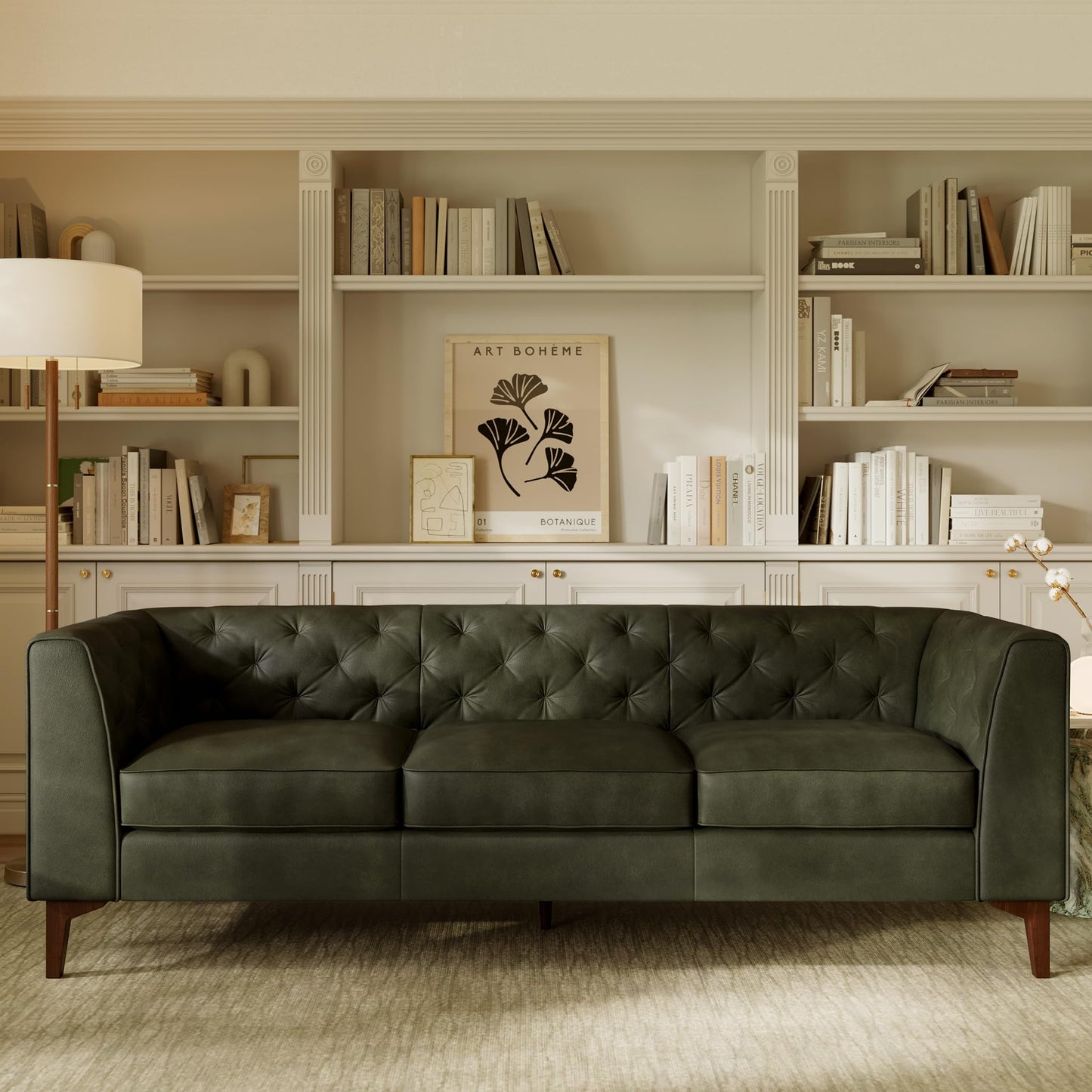 POLY & BARK 74" Leather Sofa – Cognac Tan