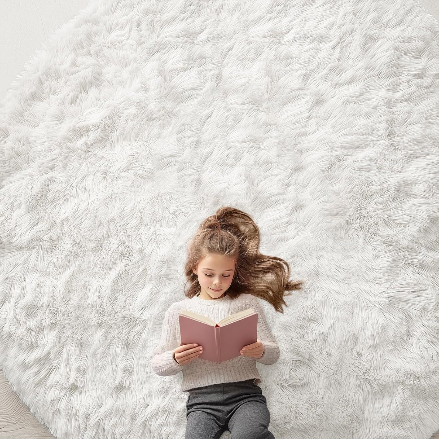 OLANLY 4x5.9 Grey Shag Rug