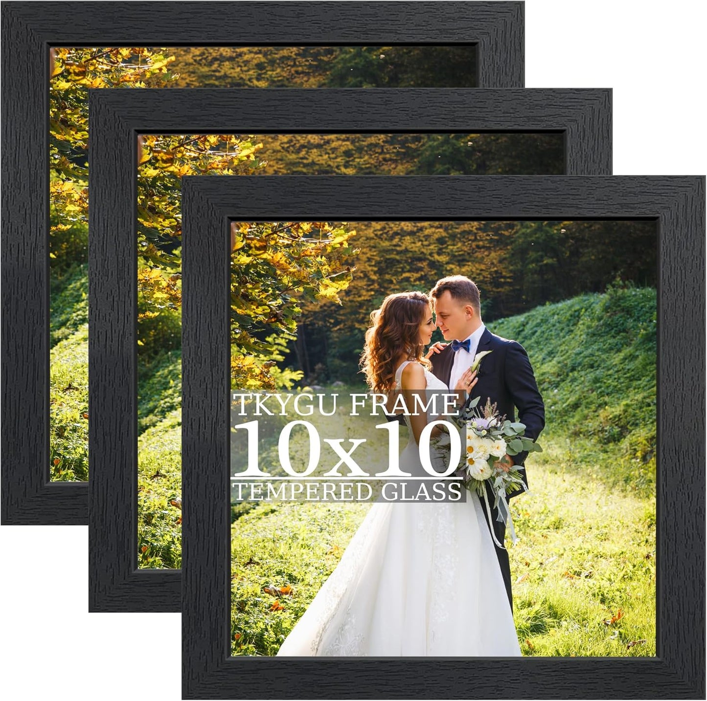 3-Pack 4x6 Black Wooden Photo Frames