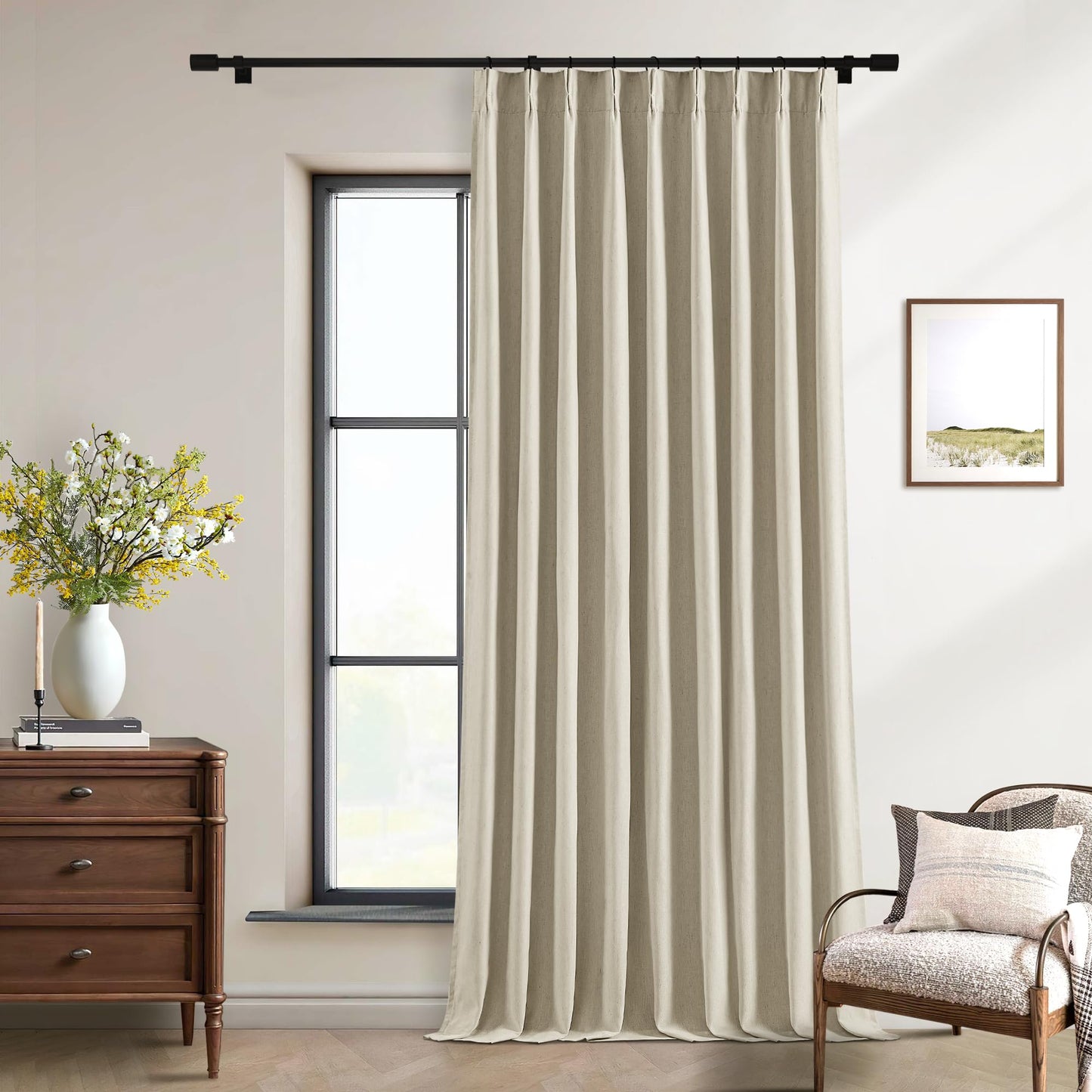 Linen Blackout Curtains 84" 2-Pack