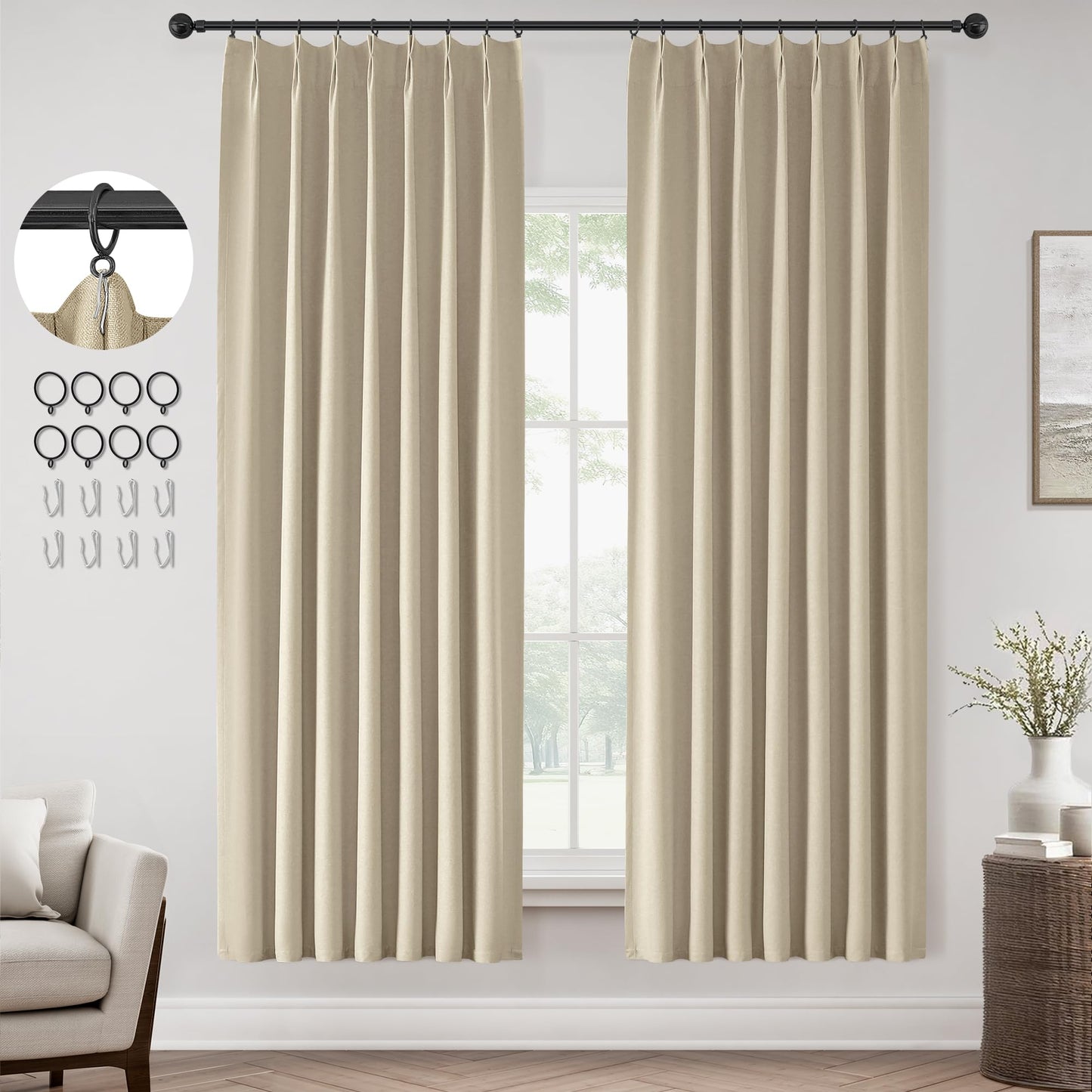 ChrisDowa Blackout Curtains 102" – 2 Panels