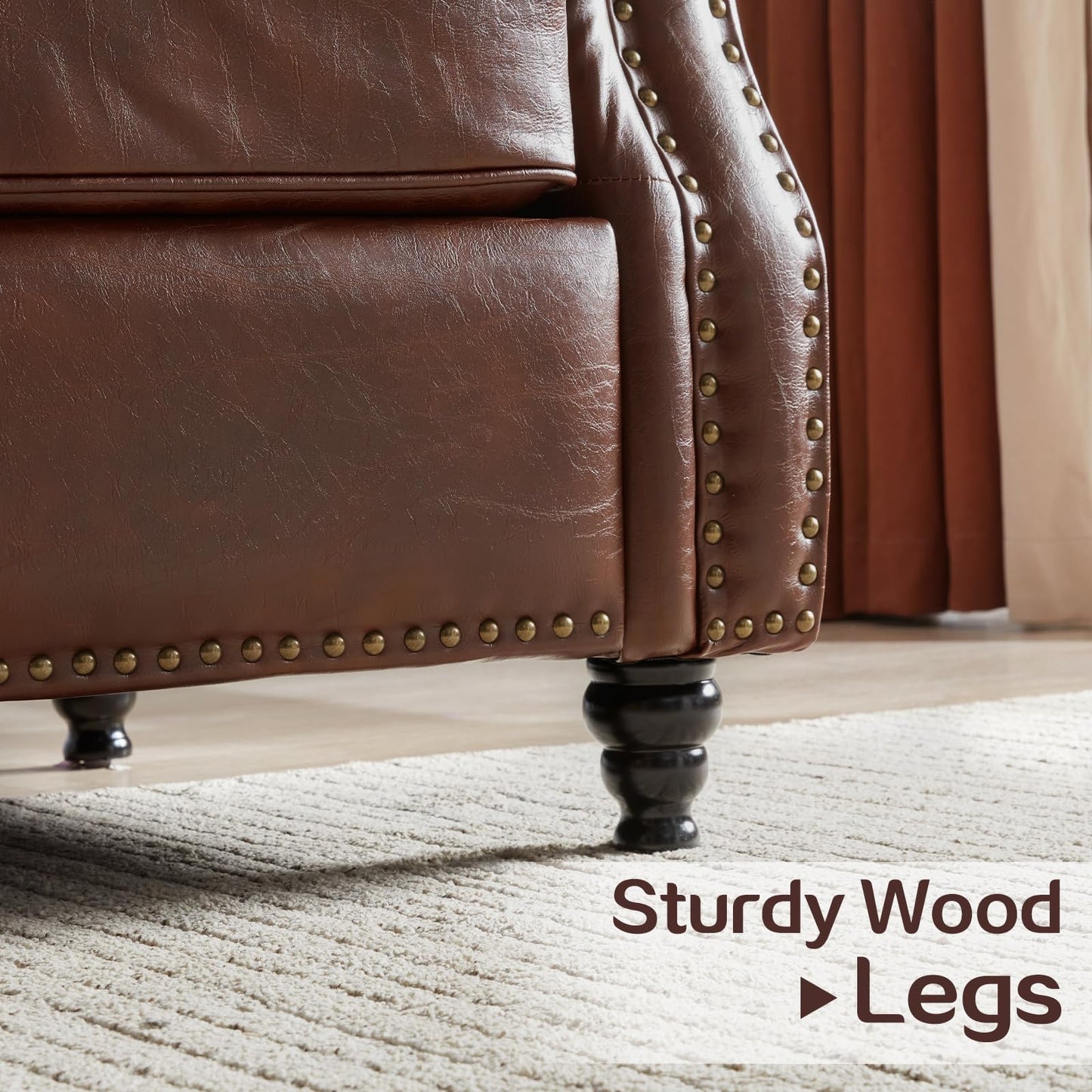 WILLOVE 79" Black Faux Leather Sofa