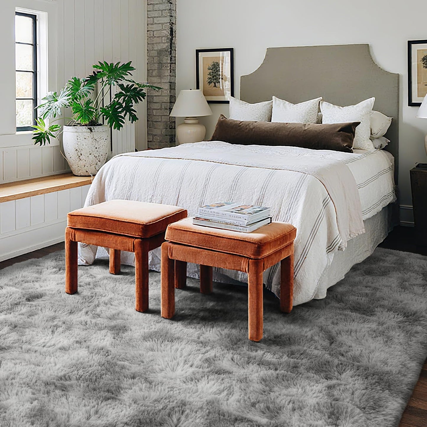 6x9 Ft Dark Grey Shag Area Rug