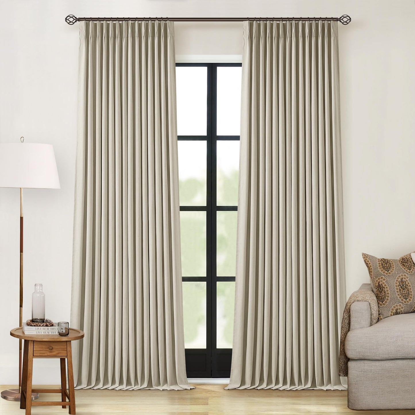 Linen Blackout Curtains 84" 2-Pack