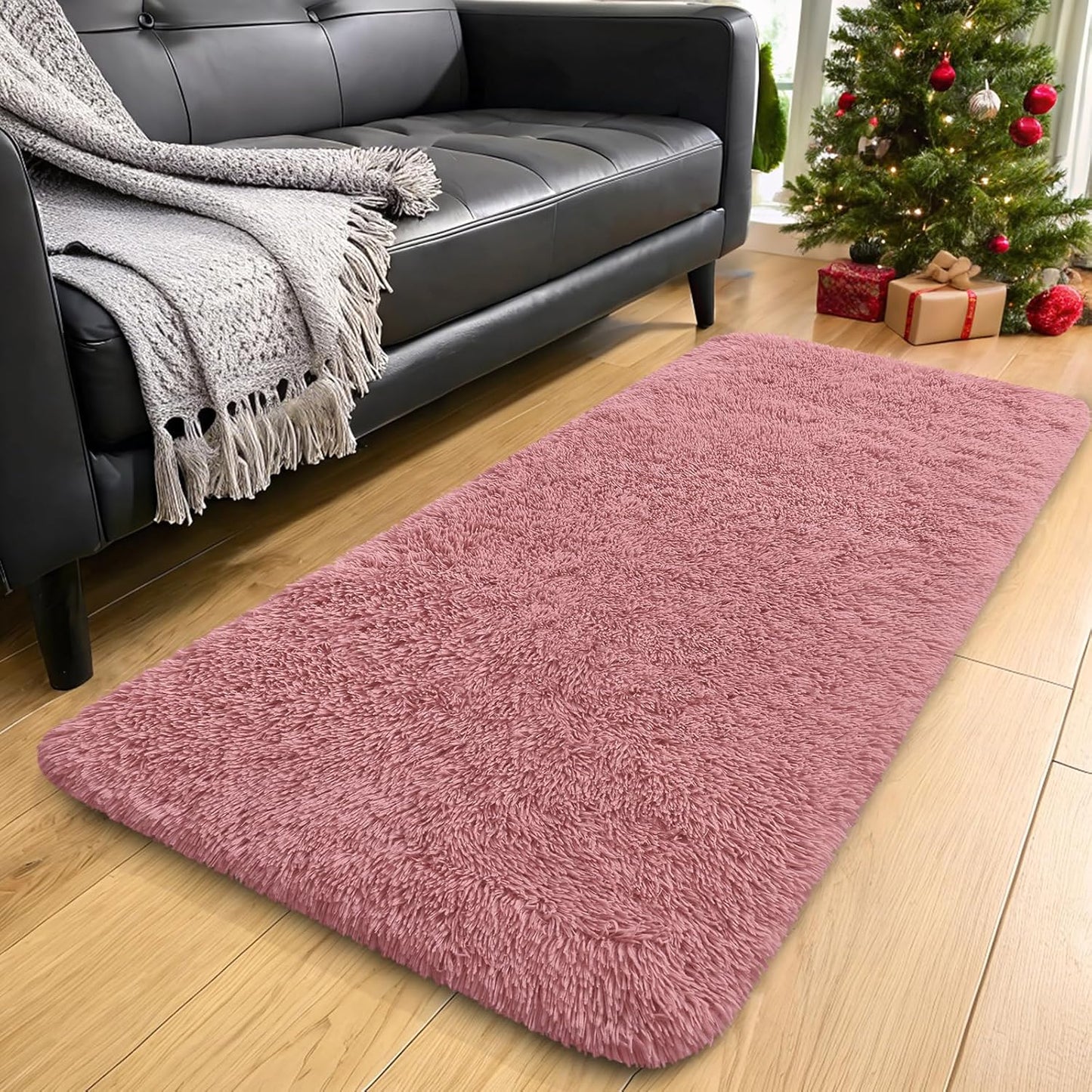 OLANLY 4x5.9 Grey Shag Rug