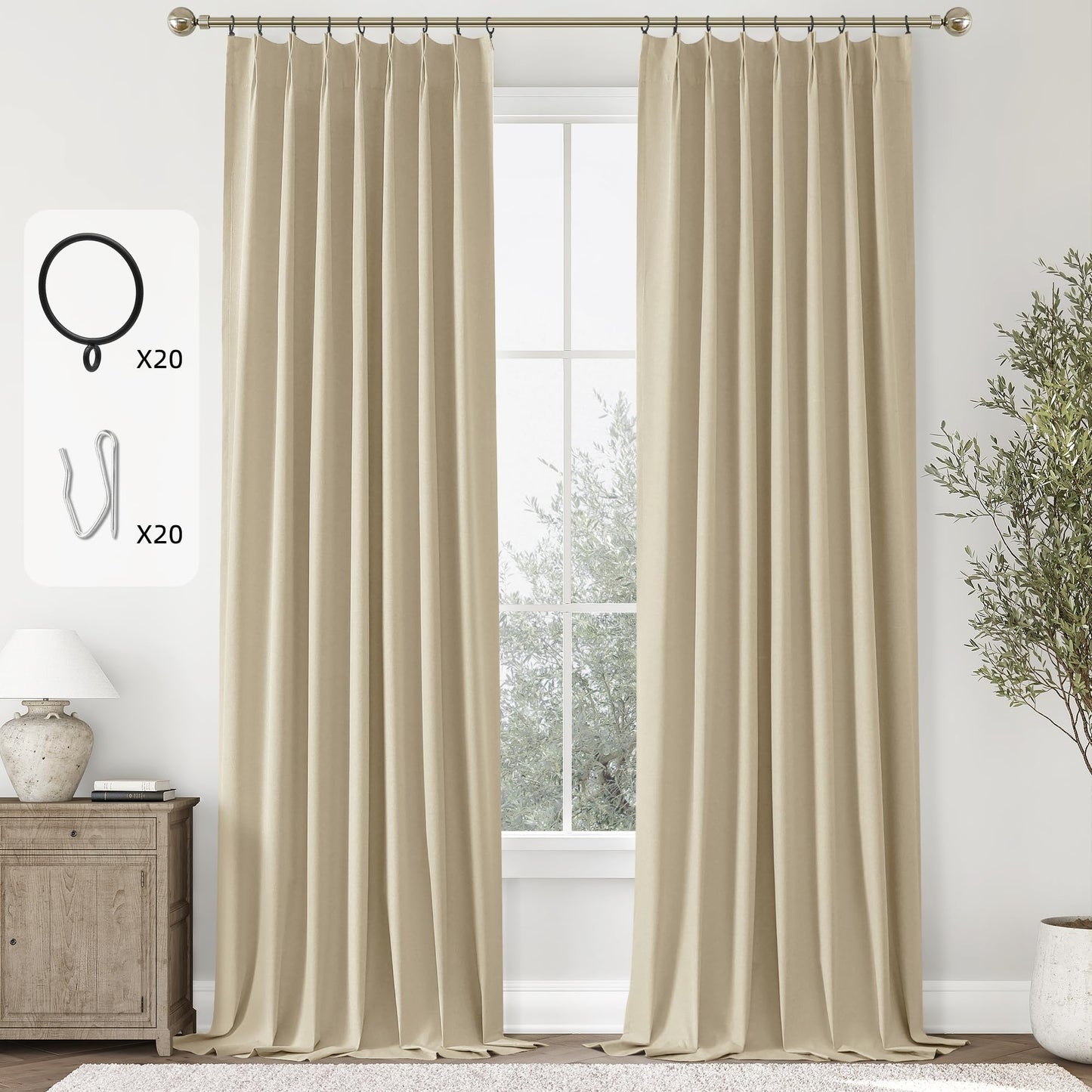 ChrisDowa Blackout Curtains 102" – 2 Panels