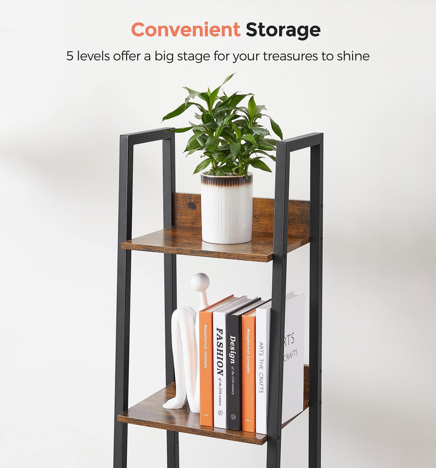 VASAGLE 5-Tier Ladder Bookshelf