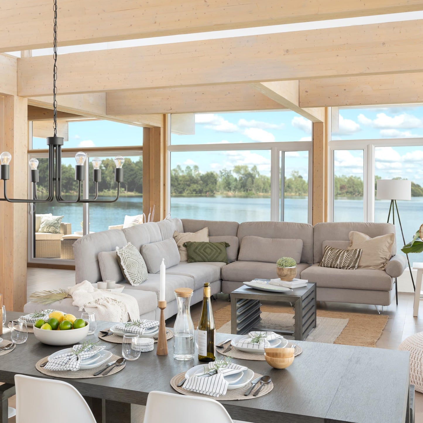 White Extendable Dining Table & Bench