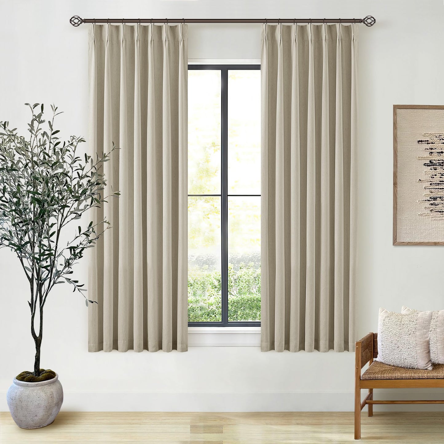 Linen Blackout Curtains 84" 2-Pack