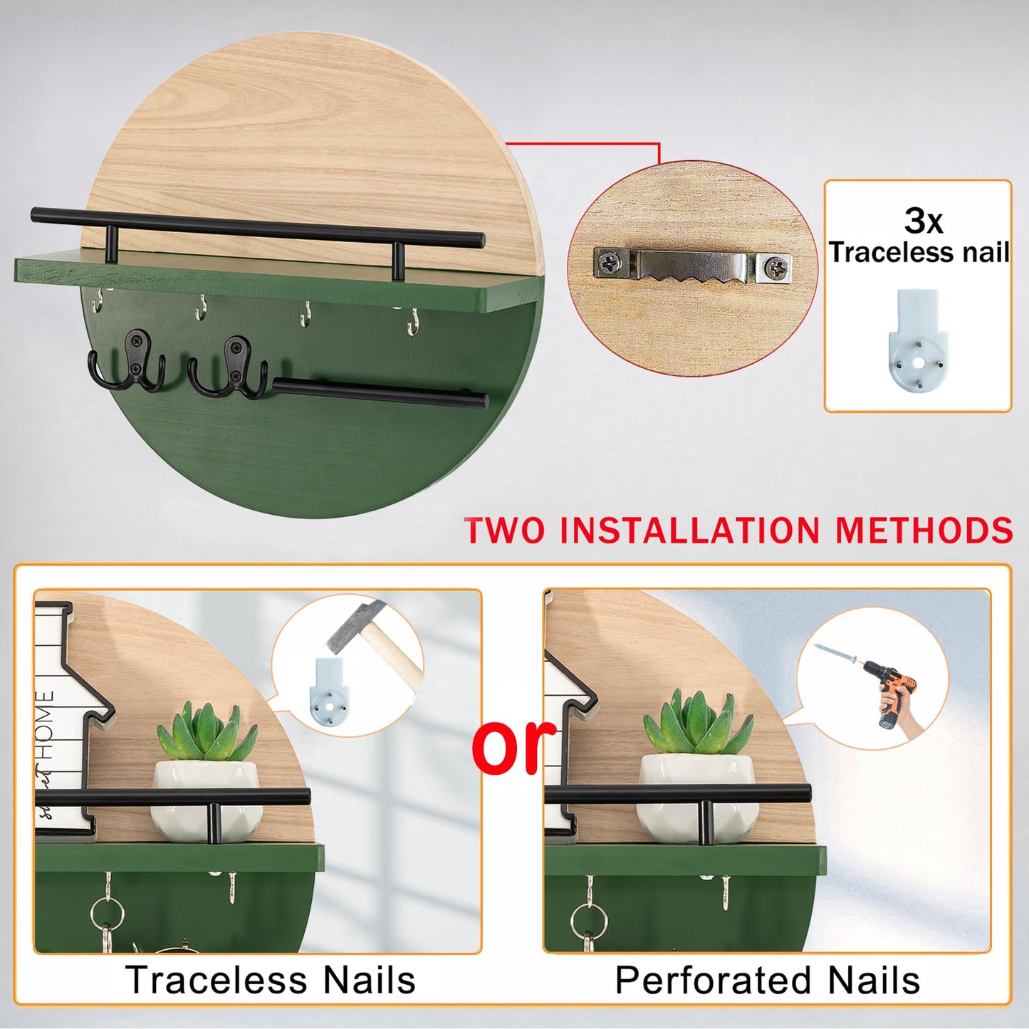 Wall Key & Mail Holder – Rustic