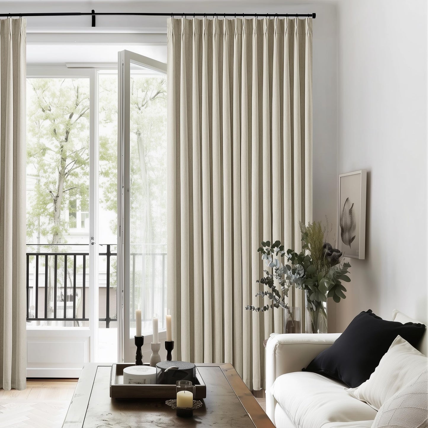 Linen Blackout Curtains 84" 2-Pack