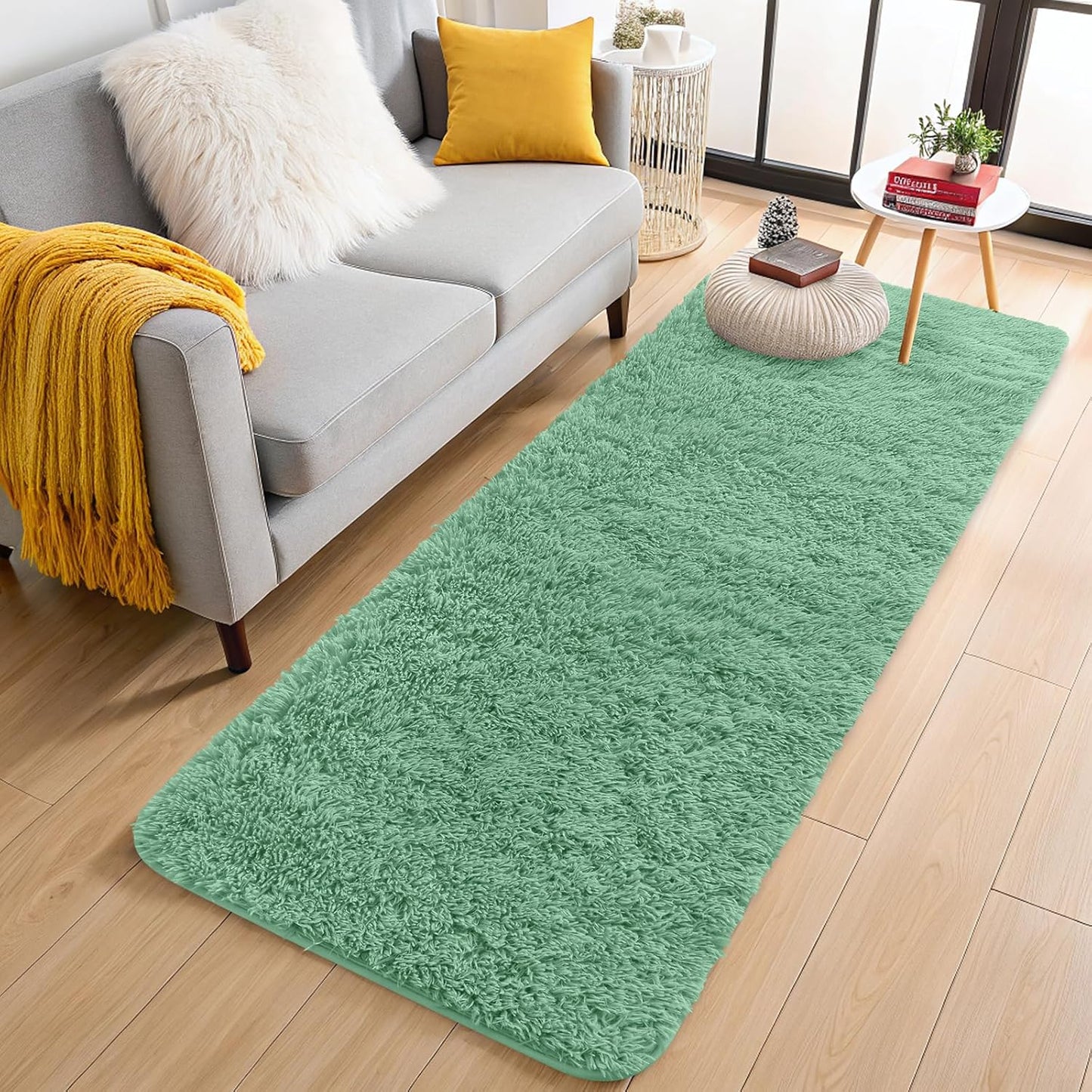 OLANLY 4x5.9 Grey Shag Rug