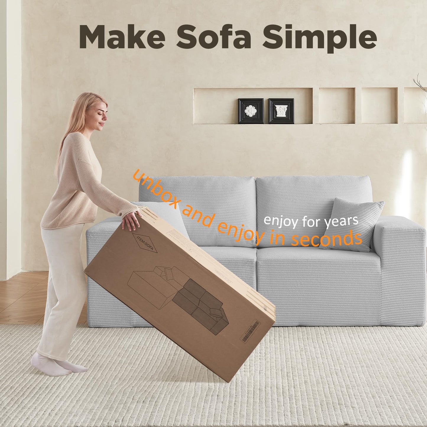 INGEROOM 108" Sectional Sofa – Dark Gray