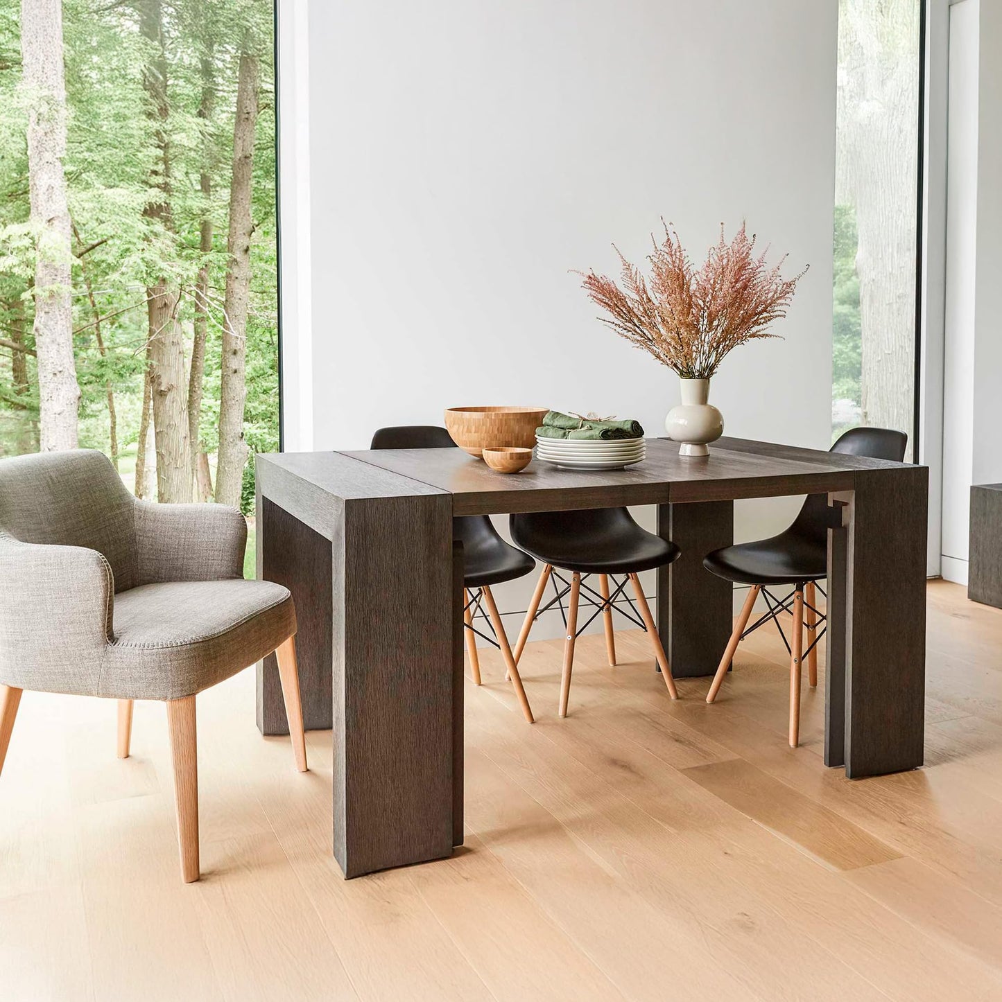 White Extendable Dining Table & Bench